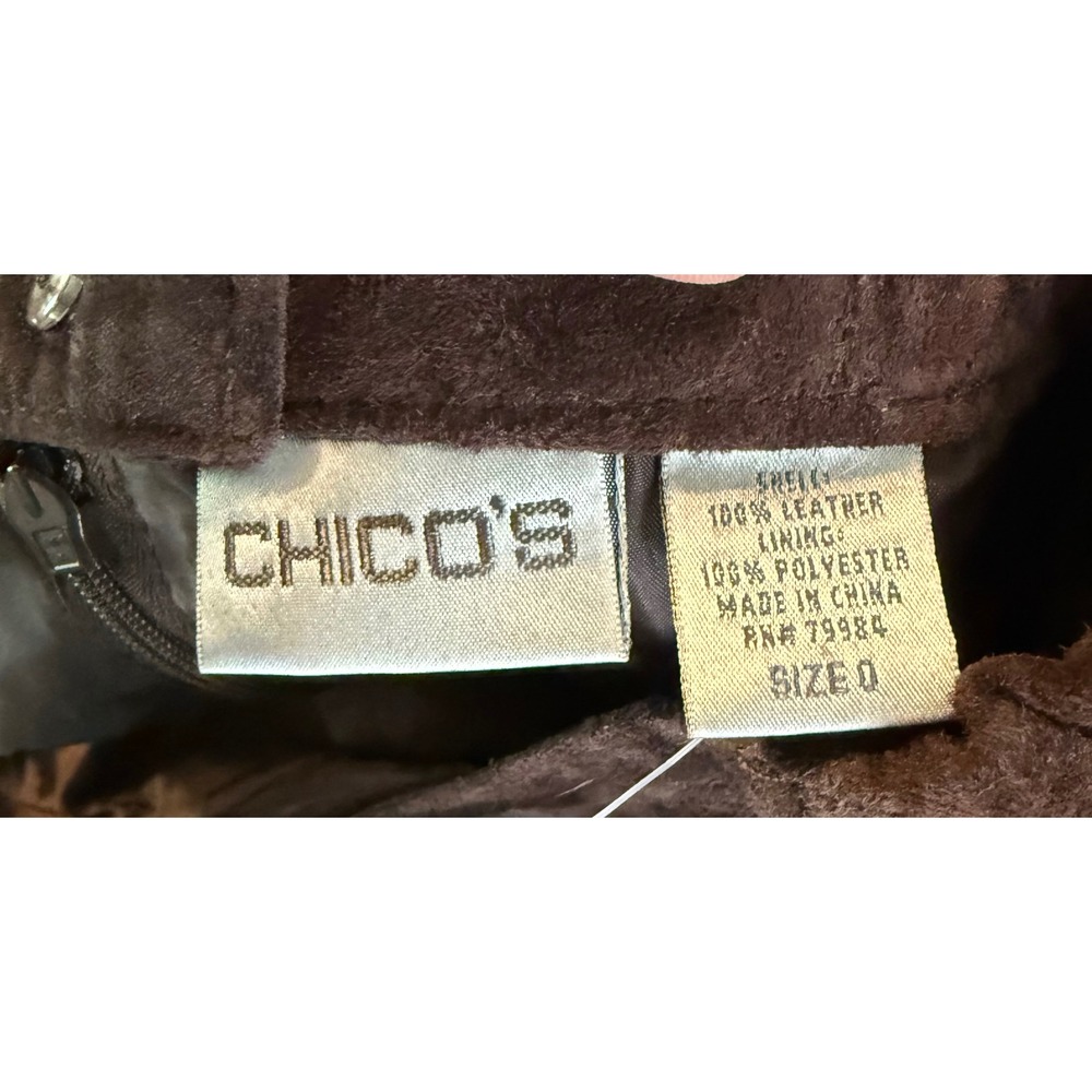 Chicos 0 US Small Suede Jalyn Maxi Skirt Chocolate Brown Genuine Leather NEW - Picture 3 of 8